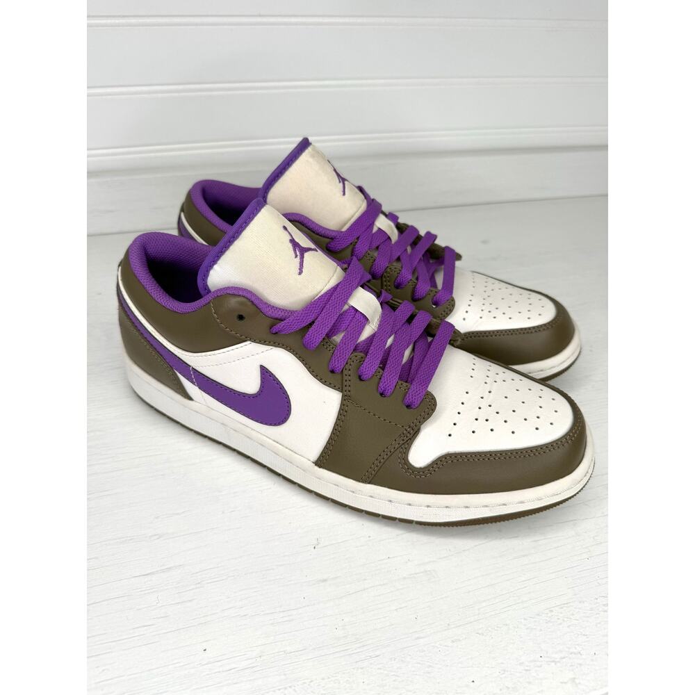 Air Jordan 1 Low Purple Mocha Palomino Wild Berry 553558-215 Men’s Size 10.5 - Picture 2 of 6